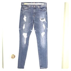 7 For All Mankind distressed skinny jeans